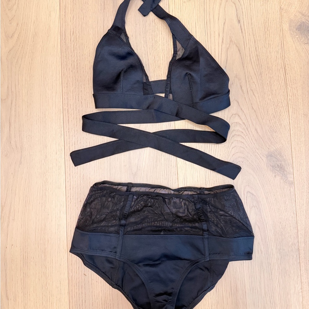 Vitamin A Black Wrap Bra Set